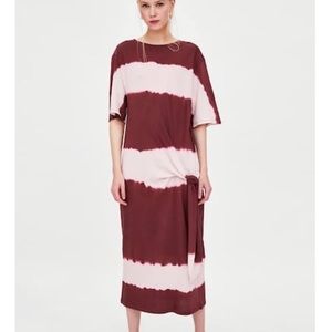 Zara Knotted Tie Dye Maxi Dress SZ Small